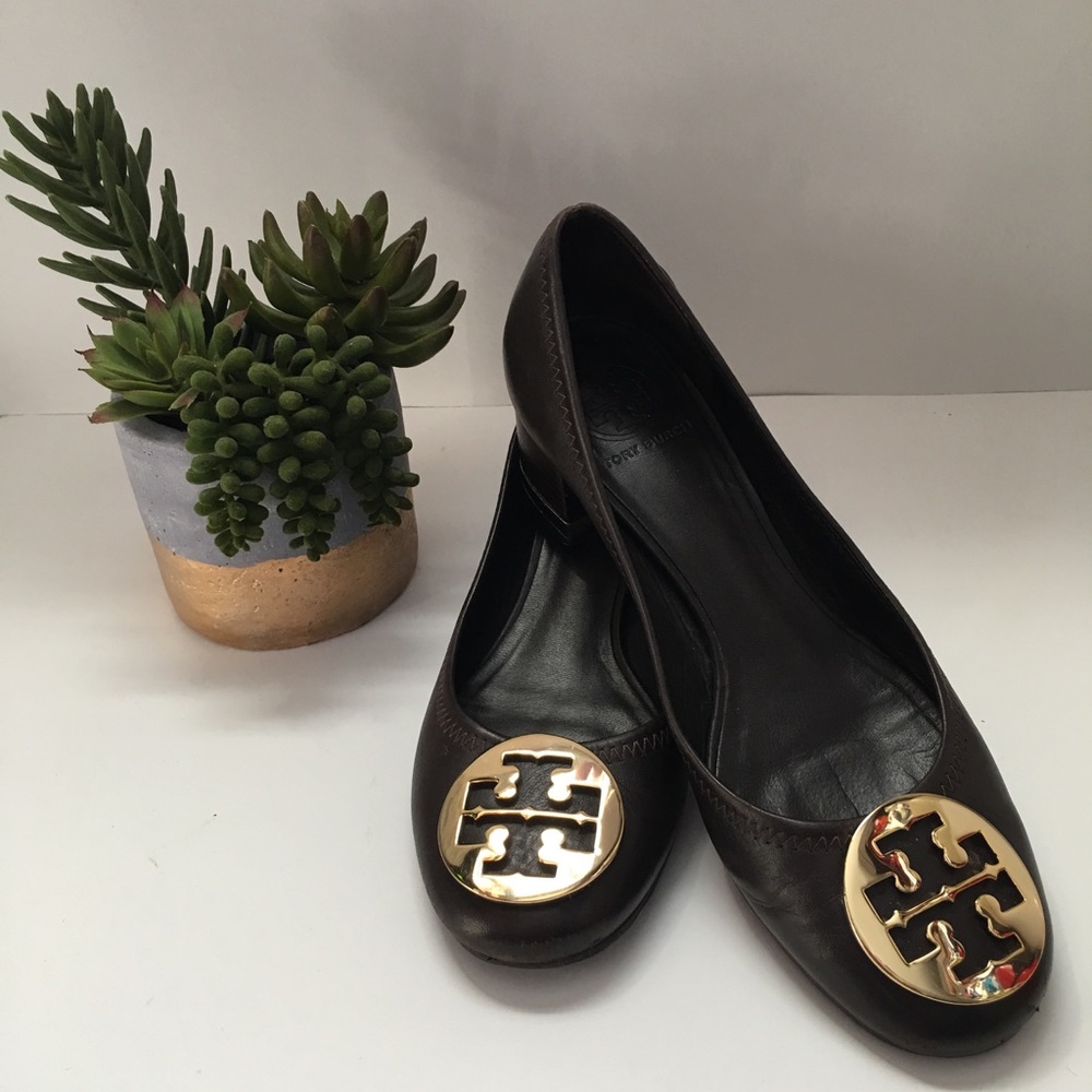 Tory Burch Amy Pumps Brown & Gold